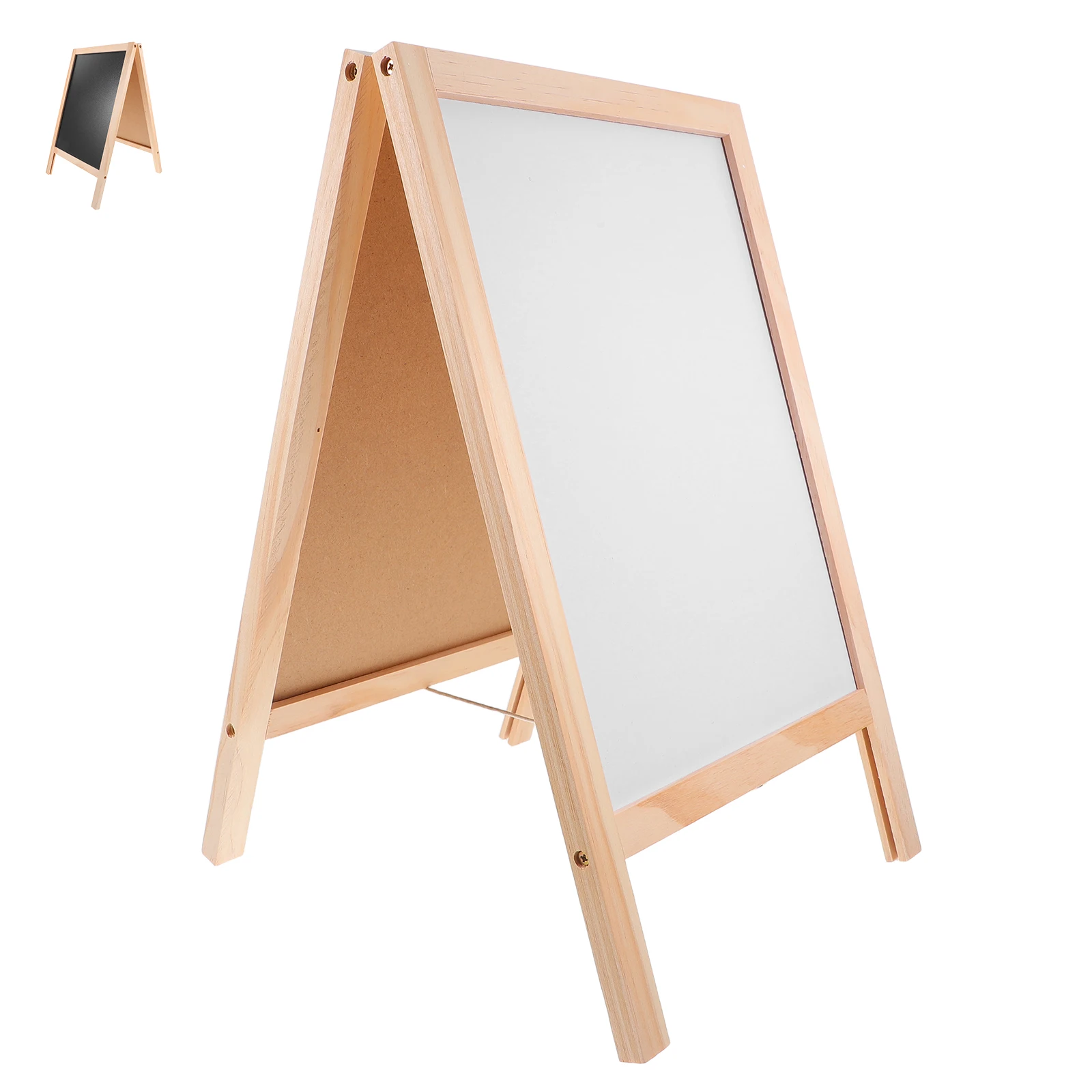 

Wooden Message Board Mini Double Sided Chalkboards Blackboard Signs Bamboo Tripod Kids Crafts Outdoor Memo Decorations