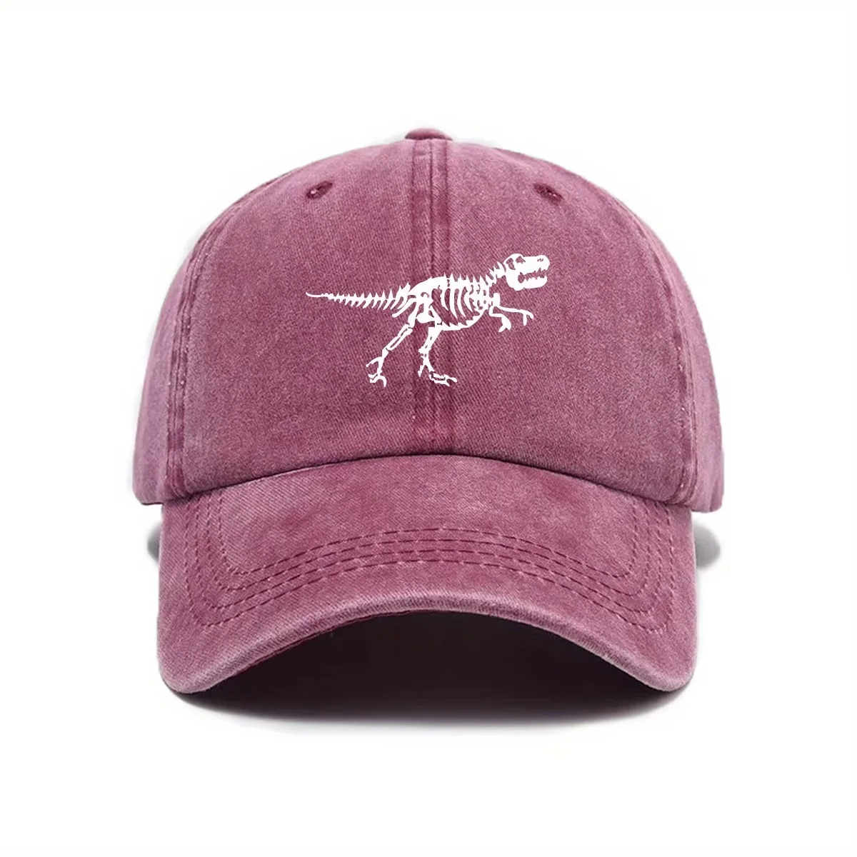 1 Stück Retro-Baseballkappe mit Dinosaurier-Skelett-Print für Herren, modische und lässige verstellbare Dad-Mütze für Outdoor-Sportarten