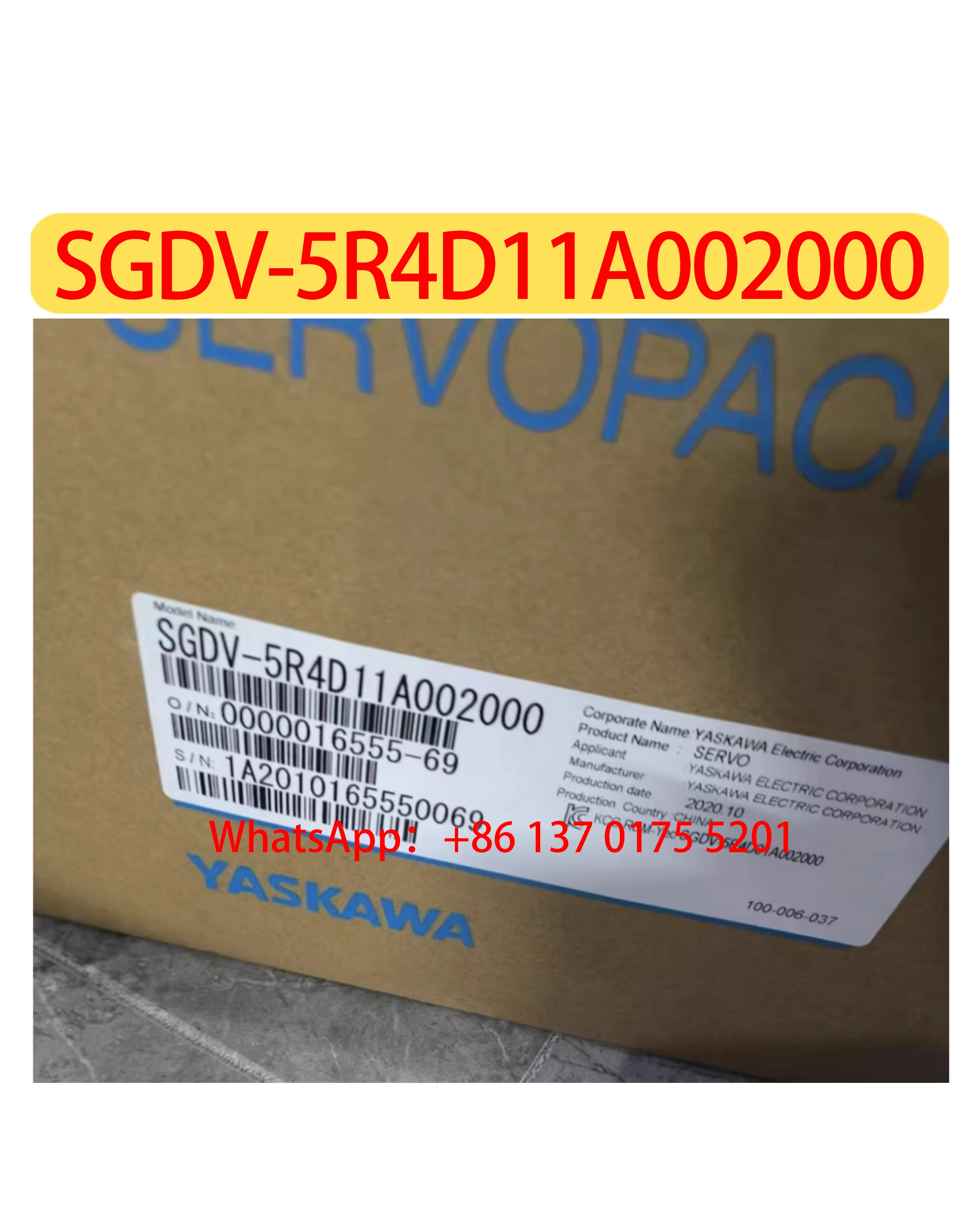

SGDV-5R4D11A002000 Brand New Servo Drive Original Genuine，Fast Shipping