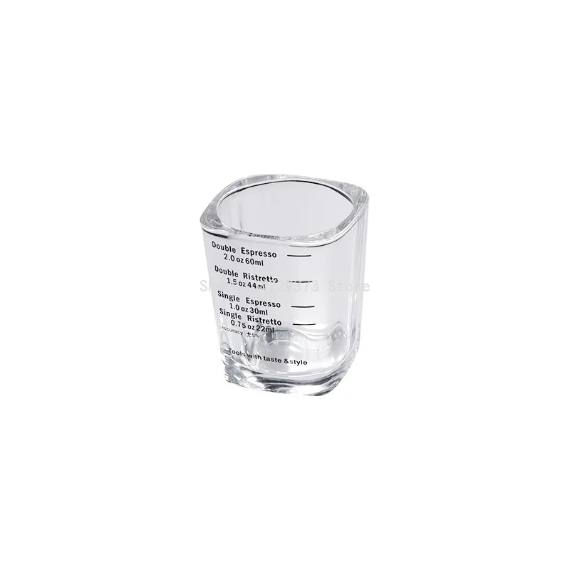 60 مللي كوب قياس الإسبريسو زجاج سميك مقاوم للحرارة مع مقياس استخراج كوب مقهى أداة أجزاء ماكينة القهوة