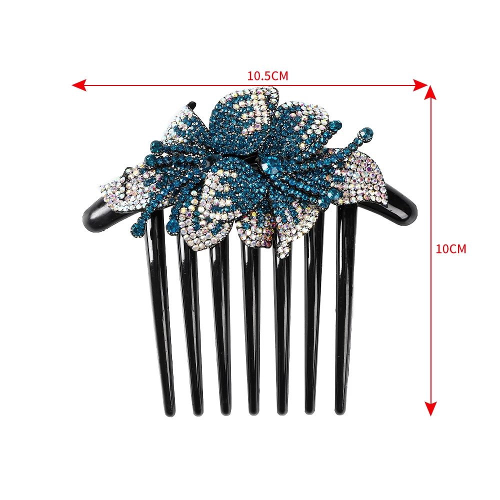 Rhinestone Hair Comb Flower Bridal Crystal Hair Clip Hair Ornaments Handmade Fashion Jewelry Wedding Elegant Hair Accessories