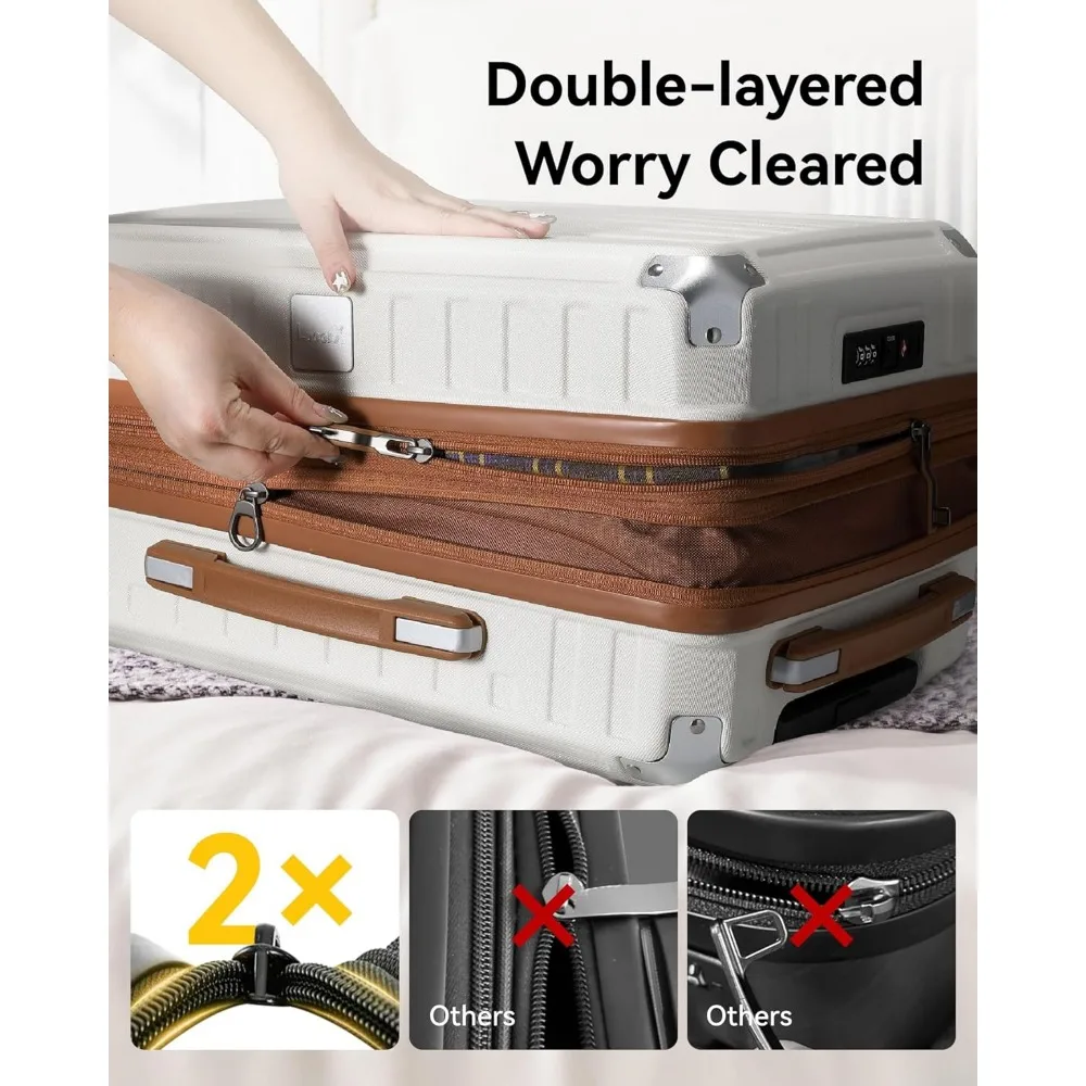 Mala rígida expansível de 28 polegadas com rodas giratórias - bagagem grande verificada em preto