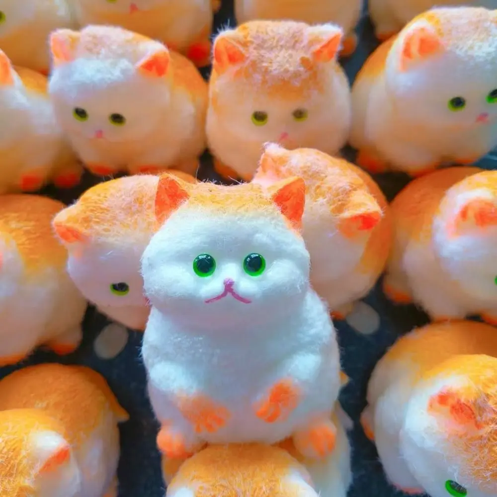 Funny Slow Rebound Big Cat Doll Squeeze Toy Cartoon Colorful Simulation Cat Squeeze Toys Animal Soft Cat Fidget Toy for Kids