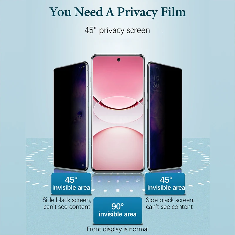 واقي شاشة سيراميك ناعم ثلاثي الأبعاد مقاوم للانفجار ومضاد للتجسس لهاتف Vivo Y300 Y200 Pro + T4 T3 Ultra S20 S19 S18 S17 Pro S17t S17e