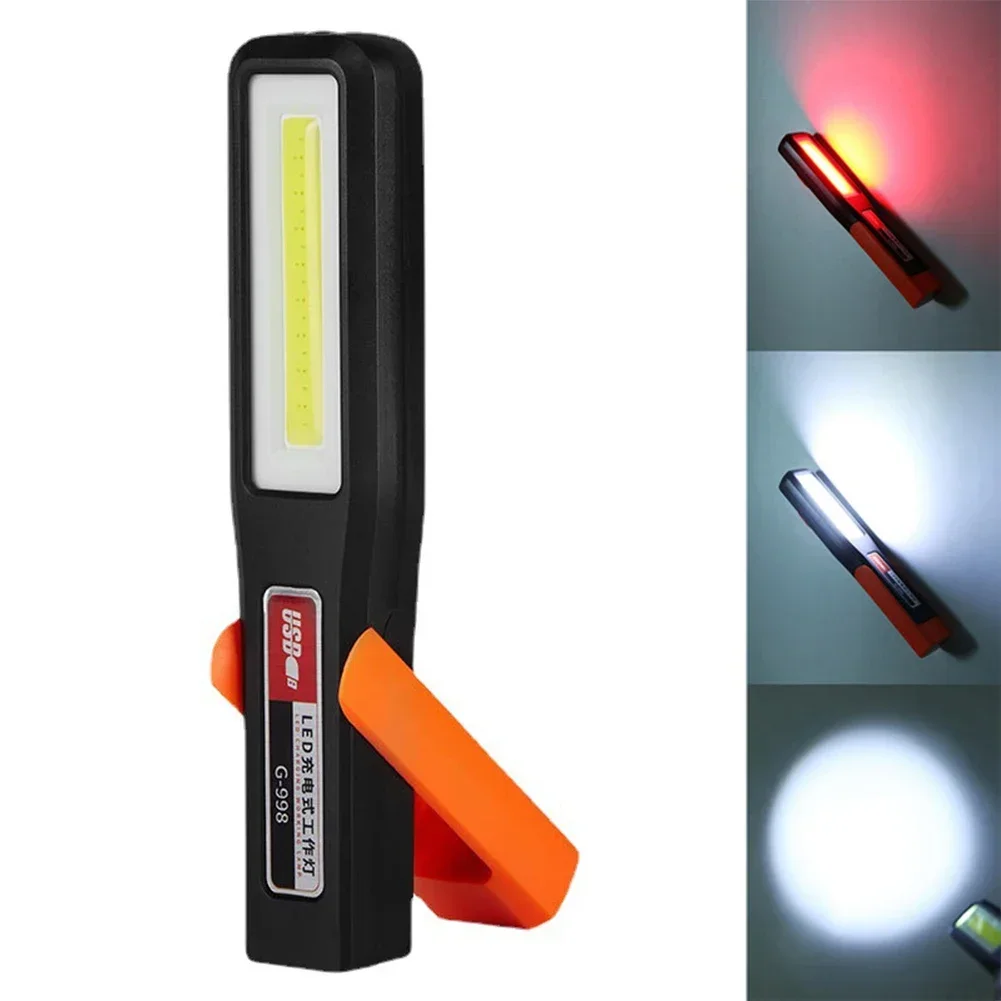 Imagem -04 - Luz de Trabalho Recarregável Usb Portátil Lanterna Magnética Cob Led Lâmpada Pendurada com Bateria Embutida Tocha de Acampamento ao ar Livre 1pc