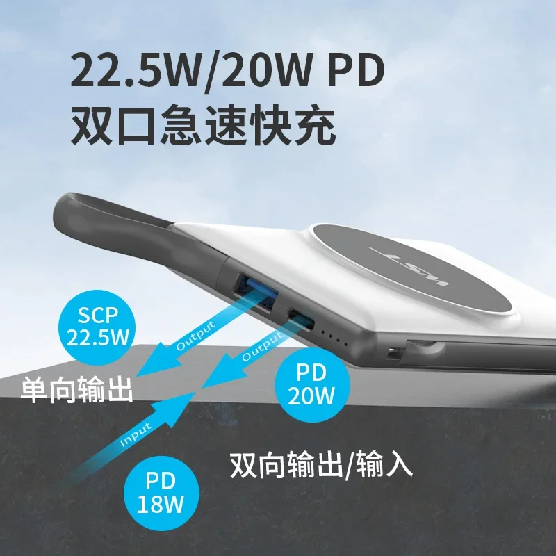 WST Business Gedeeld opladen Schatpakket Scanvrije codeverhuur 10.000 mA Zelfstandige kabel Snel opladen Magnetisatie Wi