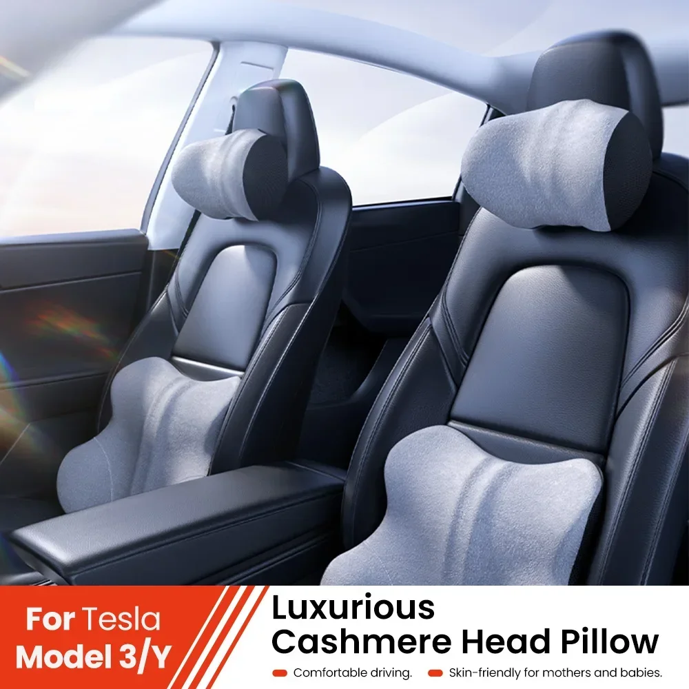 Clouds Cashmere Head Pillow Protective Lumbar Back Support Breathable Car Headrest Cushion Relieve Stress Car Accessories