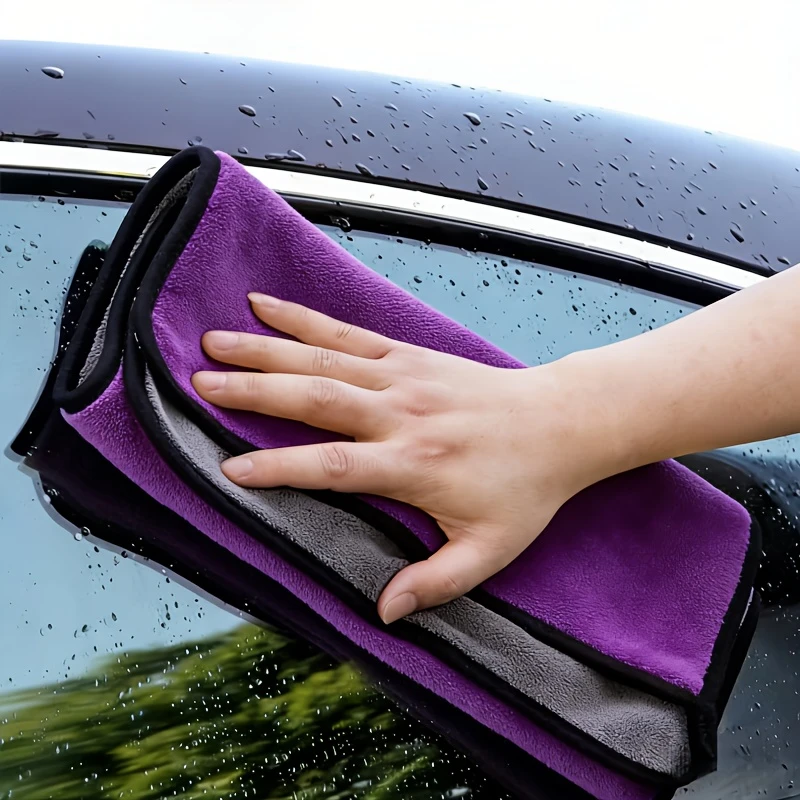 10 Stück Mikrofaser-Autoreinigungstücher Weiche Polyestertücher Dick Saugfähig Fusselfrei zum Waschen Trocknen Wachsen Detaillieren Autopflege – Detail 5