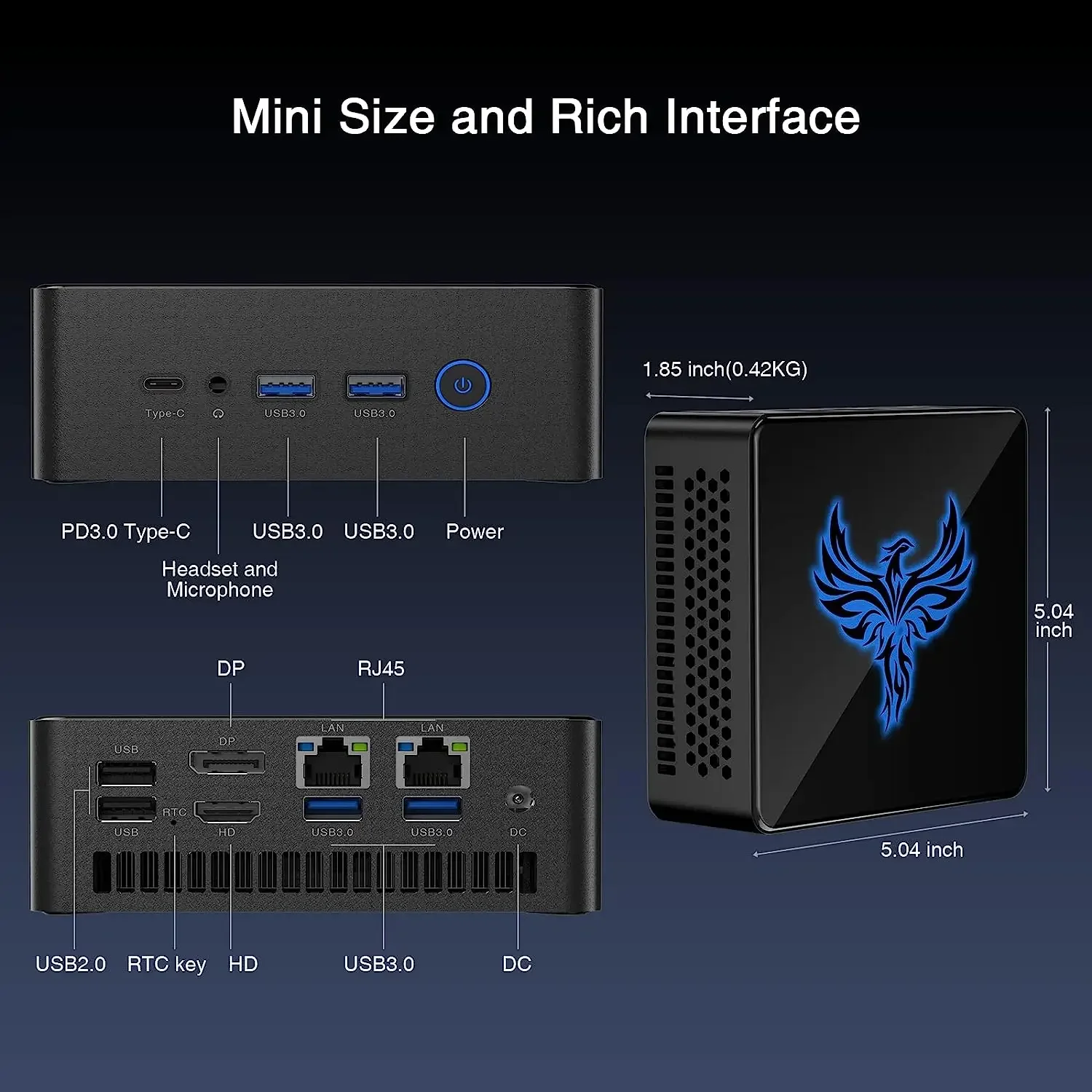 Mini PC R7 AMD R7 7840HS 16GB 512GB DDR5 Win 11 juegos