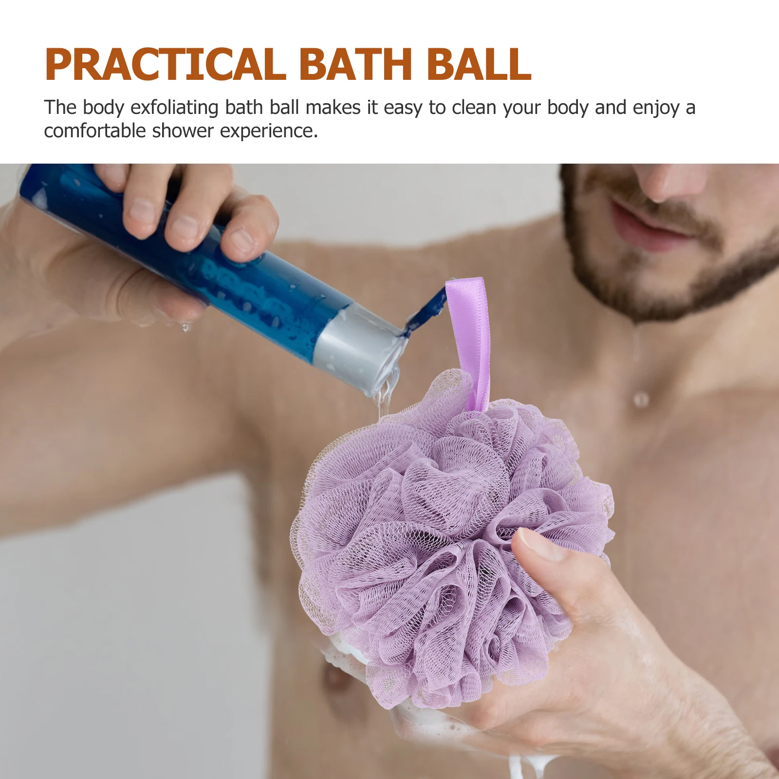 

4Pcs Exfoliating Bath Balls Shower Loofah Skin Cleaning Scrubber Soft Silky Body Wash Ball Bathroom Shower Accessory