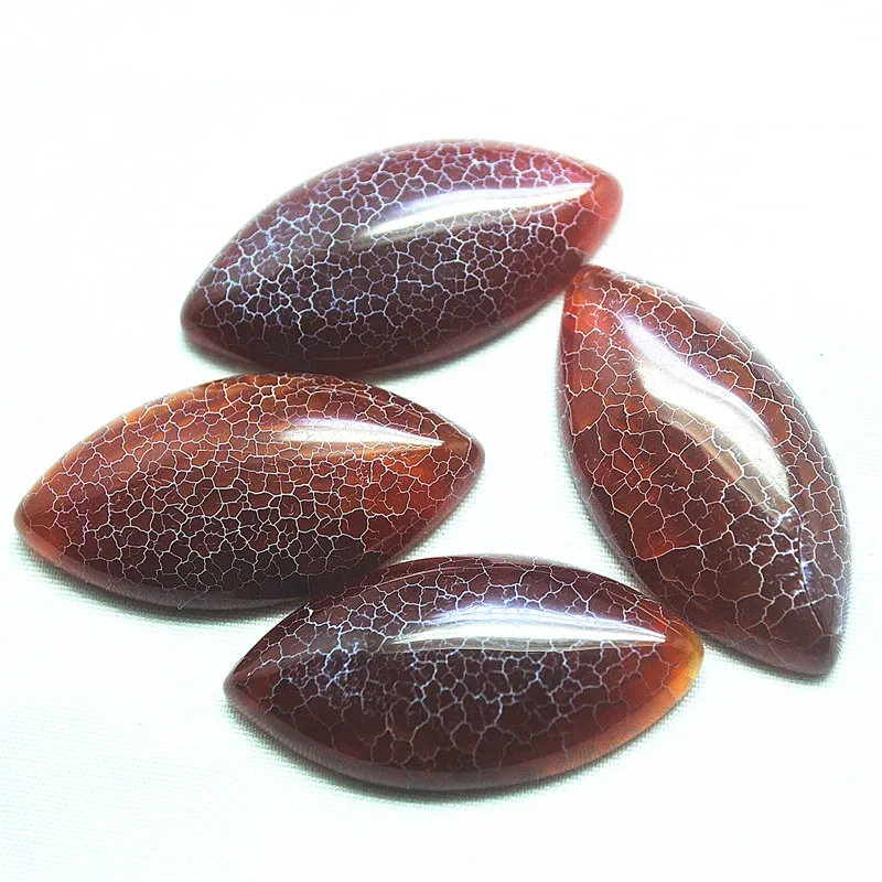 4PCS 40X20MM New Agate Stone Cabochons Long Oval Shape No Hole DIY Jewelry For Your Sepcially For Your