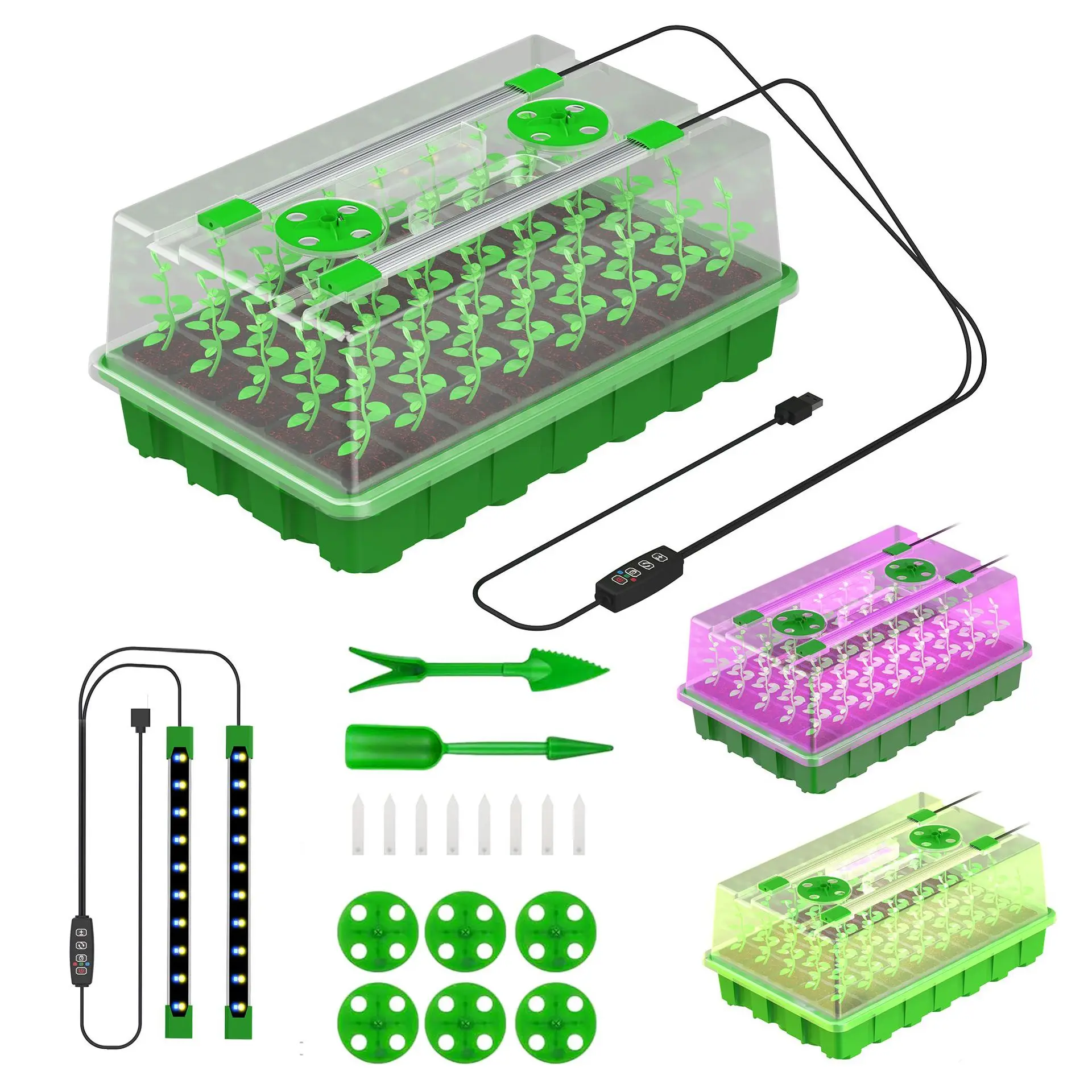 

40-well Plastic Seedling Pot Succulent Sowing Seedling Box Insulated Seedling Tray Light Filling Full Spectrum Intelligent Plant
