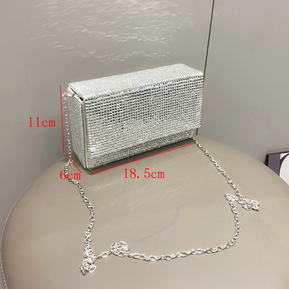 Bolso de mano transparente con diamantes para mujer, bolsa de acrílico portátil para cena, bolso de hombro para novia, bolso de mano de lujo para boda