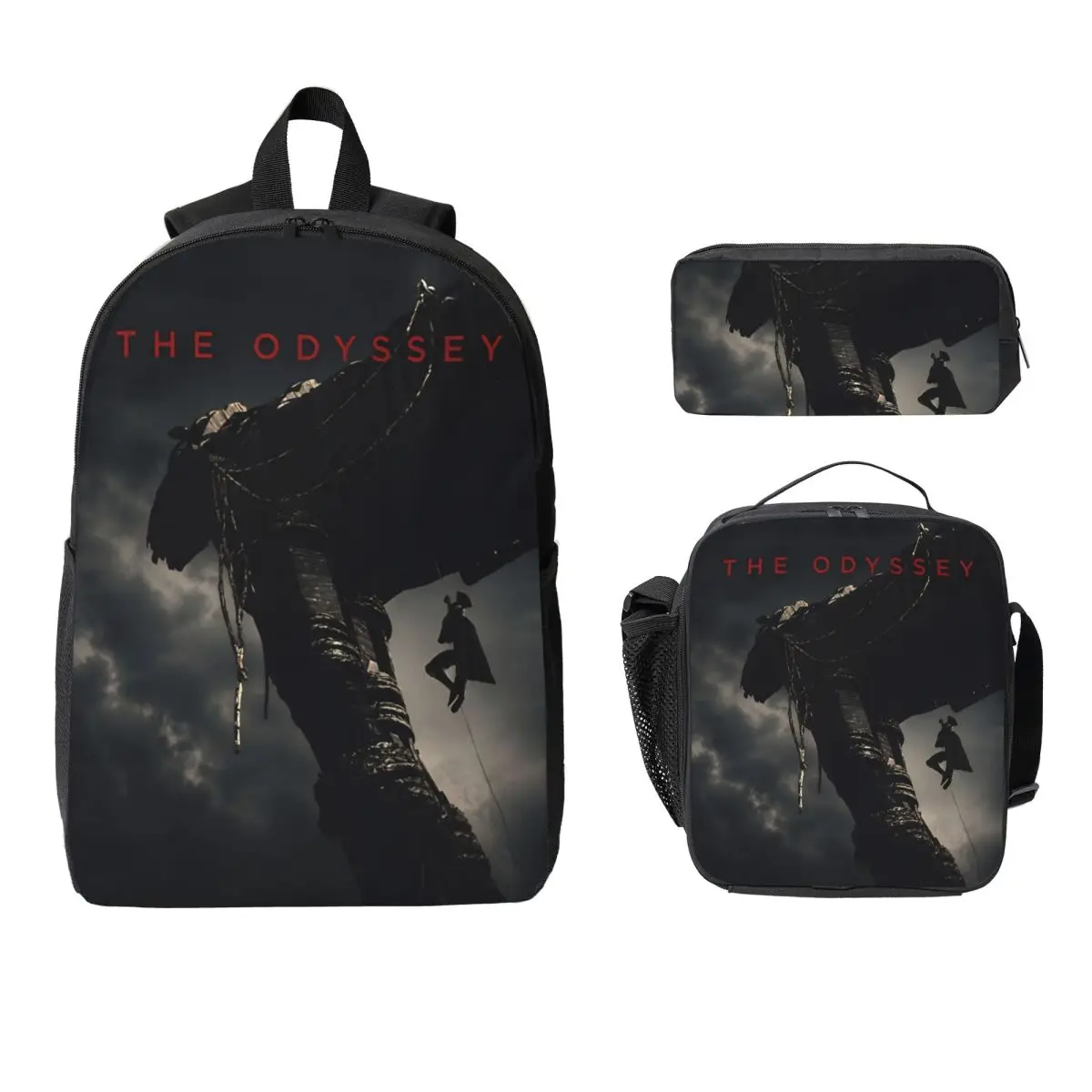 3Pcs The Odysseys Movie 2026 Backpack Set for Boy Girl Pencil Boxes Bookbag Sets with Lunch Box For School Students Knapsack