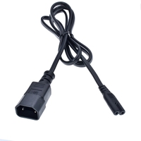 IEC 320 C18 to figure 8 C7 Extension cord for PDU/UPS,IEC C14 2pin Male to C7 Flat Outlet Socket Power Adapter Cable,18AWG,130cm