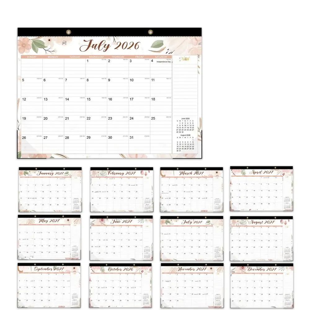 Practical 2027 Wall Calendar Creative 18 Months English Calendar Portable To Do List Agenda Planner Agenda Organizer