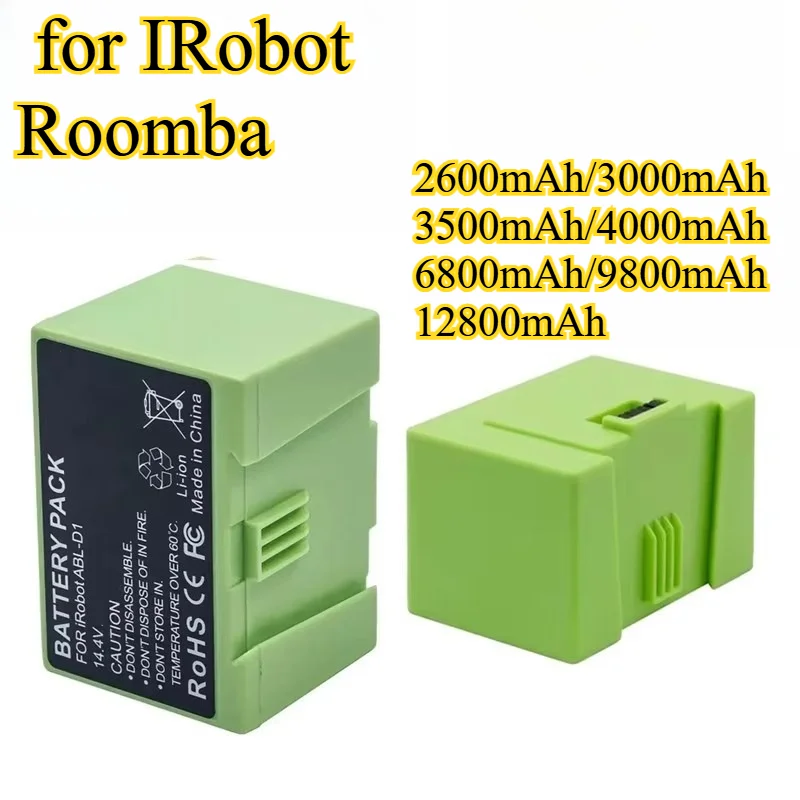 

12800mAh Battery for IRobot Roomba E/i7+/e5/7150/7550/i3/3150/i4 3X Runtime Smart Charging with LED Display Overheat Protection