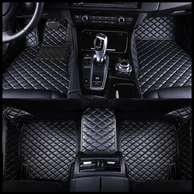 BHUAN Custom Leather Car Mats For Mitsubishi All Models Asx Outlander Lancer 10 Pajero Sport Accessories Automotive Carpet