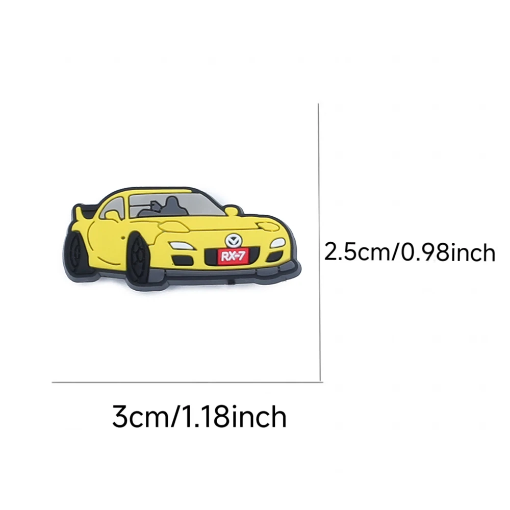 23-50pcs Cartoon Fashion Car Theme Series PVC Shoe Accessories Wristbands Slipper Decoration DIY Creativity Party Gifts