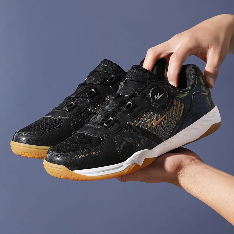 New Professional Table Tennis Shoes Breathable Badminton Shoes Quick-Lace Tennis Shoes Comfortable Training Shoes
