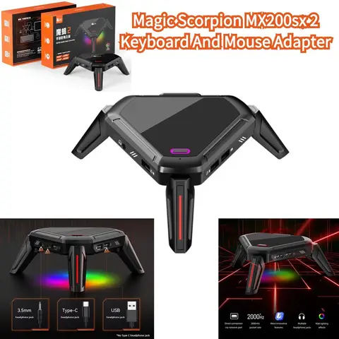매직 스콜피온 MX200sx 2 키보드 및 마우스 어댑터, 모바일 게임, 치킨 먹는 키보드, 마우스 컨버터, PS5, PS4, Xbox, 안드로이드용