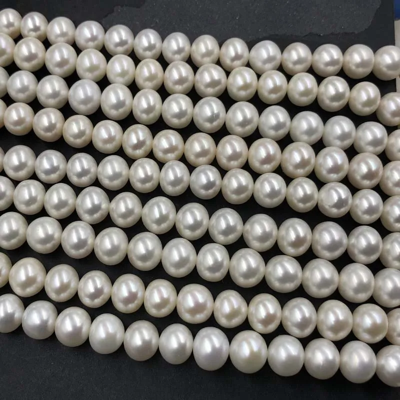 ELEISPL Gorgeous 10mm White Near Round Freshwater Pearls 1 String   #1023