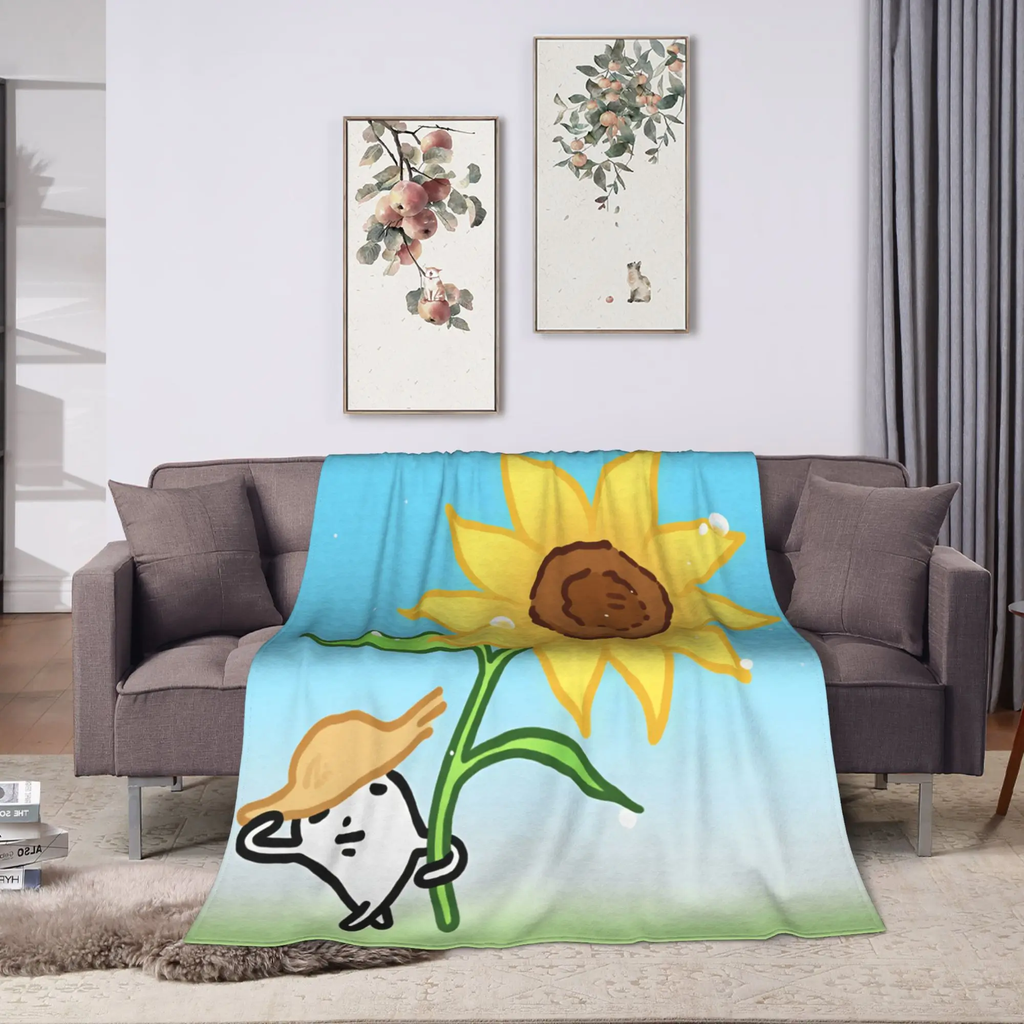 Warm Throw Blanket Plane Travel Cute P-Pumupuz Blanket  Flannel Bedspread For Living Room Graphic Sofa Bed Cover