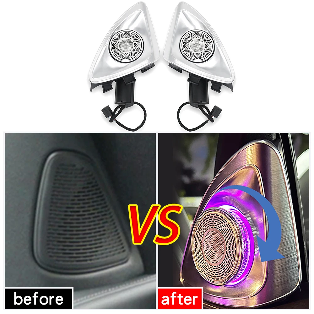 

64 Colors 4D Tweeter Rotating Speaker For Mercedes Benz C GLC E S-Class W222 W223 car LED ambient light interior 3D Treble Horn