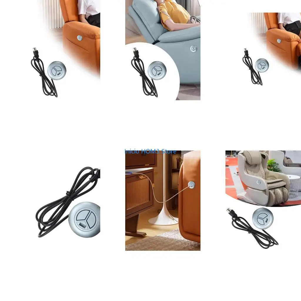 A5YD Round Hand Control Switches Replacement with USB Charging for Electric Recliner Sofa Lift Chair Motor Controllers