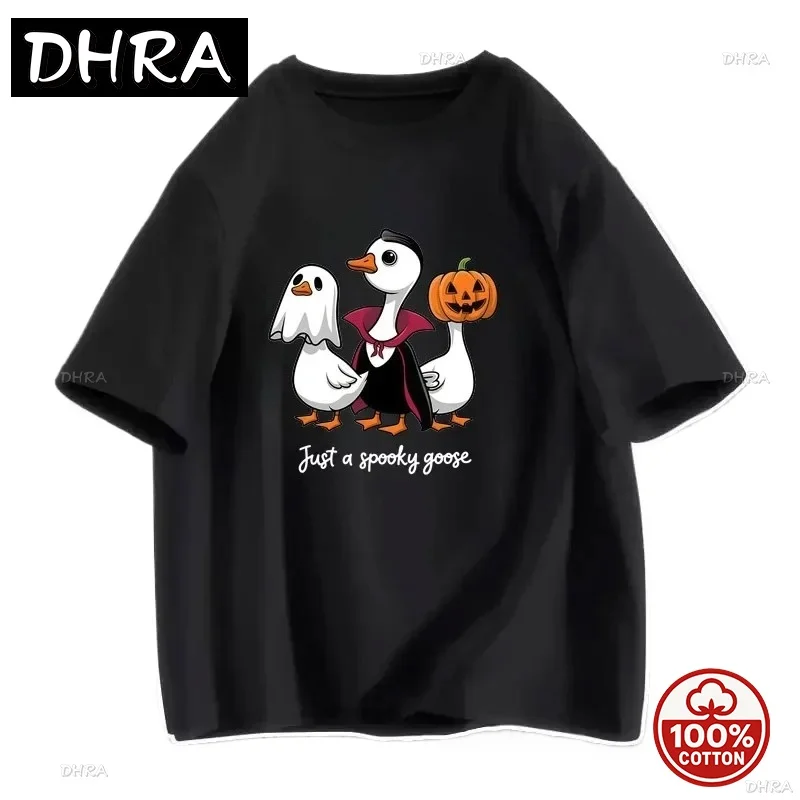 هالوين مضحك بطة تي شيرت مطبوع متعة الكرتون للجنسين عادية قصيرة الأكمام قمة الموضة حجم كبير للجنسين تي شيرت جماليات #1
