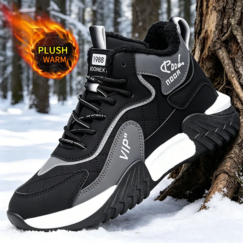 Winter High-Top Outdoor Ankle Boots Thickened Warm Cotton Cold-Resistant Large-Sized Waterproof Snow Boots for Men And Women