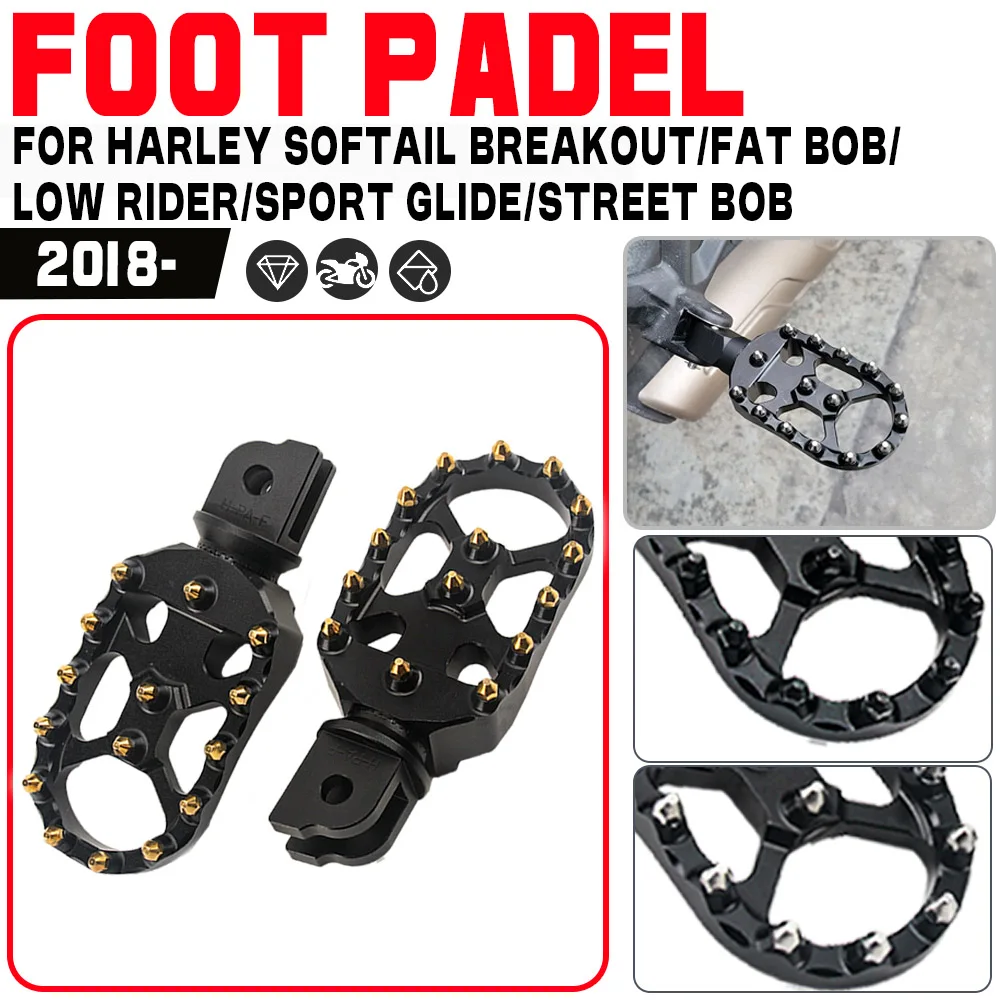 

Driver Footpegs For Harley Softail 2018-up models Low Rider FXLR Standard FXST Motorcycle Adjustable Rotatable Foot Rests Pedals