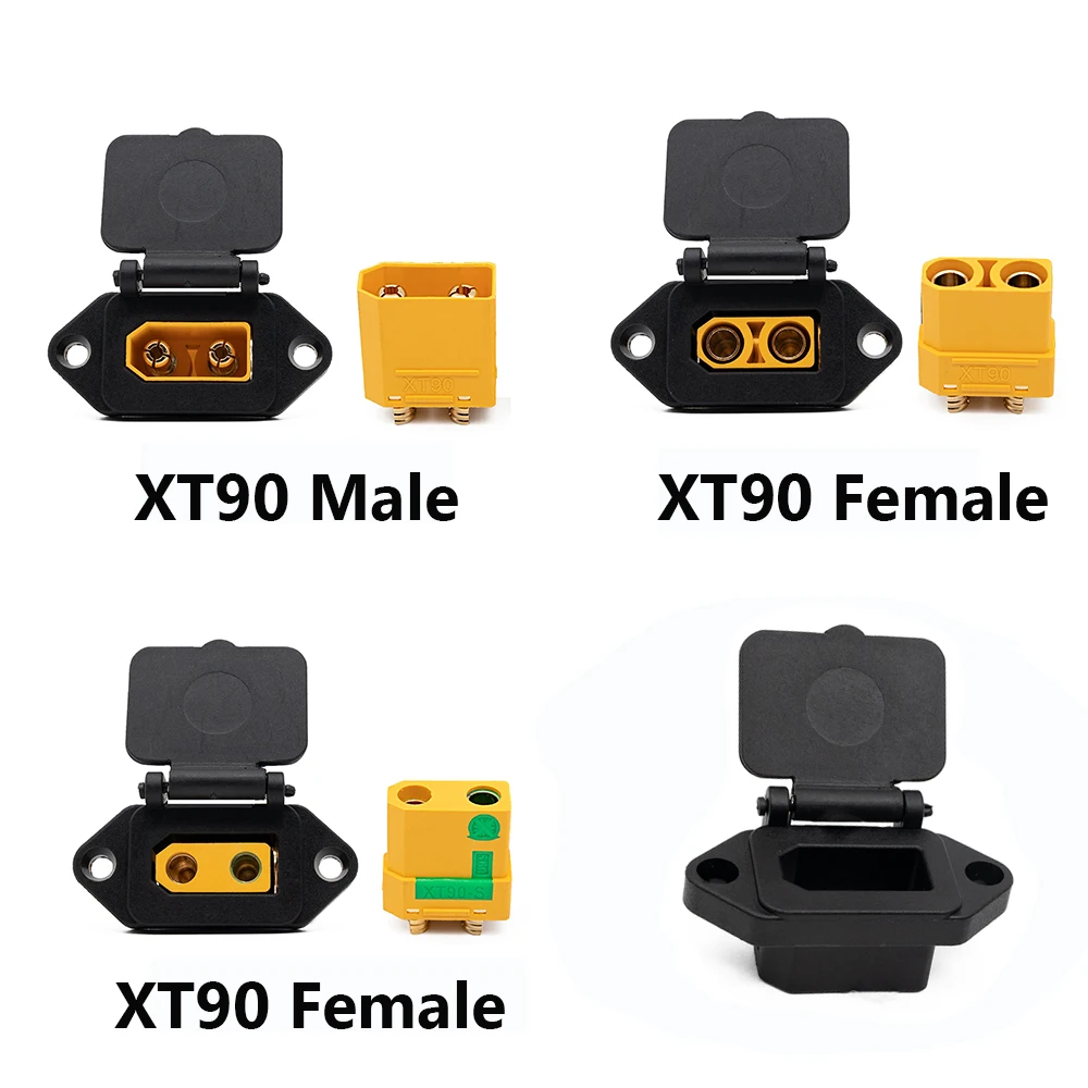 1 Stück XT90 Stecker-Buchse mit fester Halterung, T-Typ Stromanschluss für Elektroroller Lithium-Batterie Ladeanschlussgehäuse – Detail 5