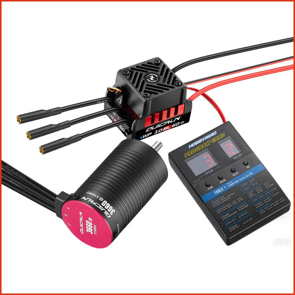 

Hobbywing QuicRun 10BL60 G2 2-3S Водонепроницаемый ESC 3652SL/3660SL Бесщеточный двигатель для радиоуправляемых моделей 1/10 (для шоссейных машин, багги, грузовиков)