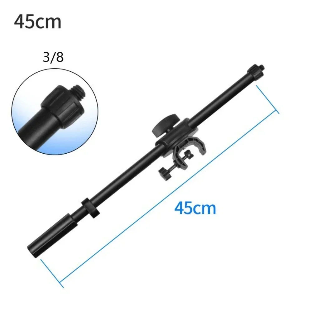 Suporte de microfone ajustável tripé suporte de vídeo ao vivo BoomArm 45cm com rosca de 1/4 3/8 polegadas suporte de microfone