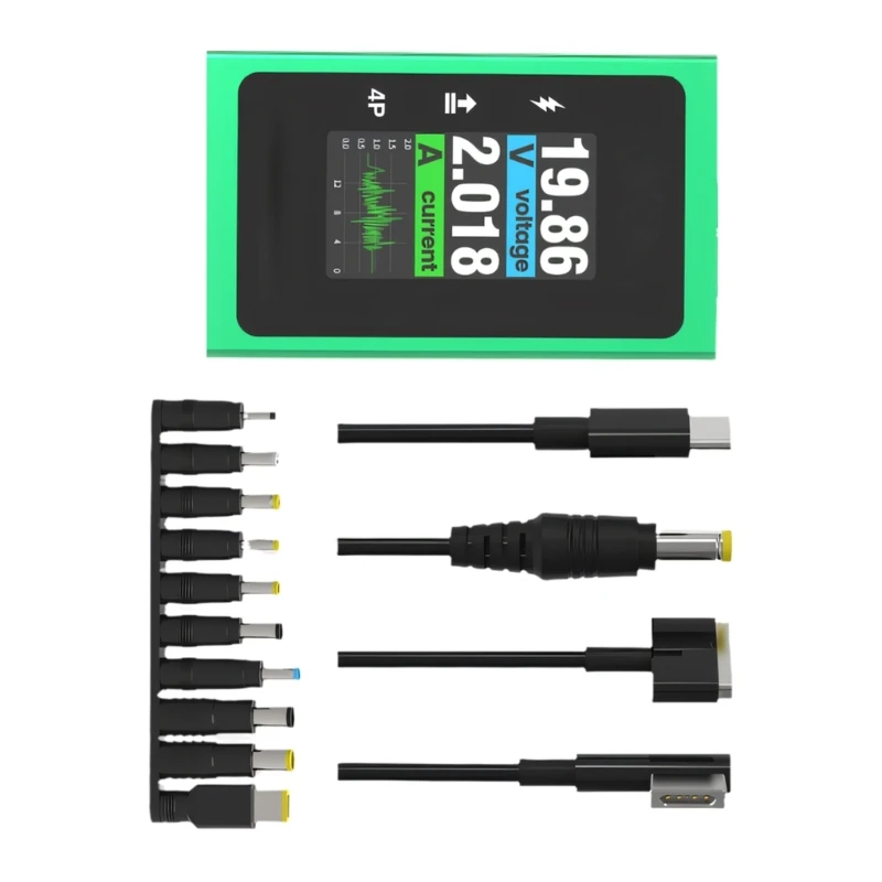 Multipurpose Laptop Repair Power on Cable with 10 Adapters Voltages Current Monitoring ABS Texture for Easy Diagnosis 83CF