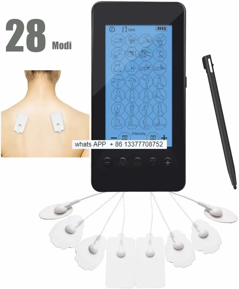 28 Mode Touch Screen Electric Massager Mini Multi-Function Acupuncture Meridian Dredging Physiotherapy Cervical Whole