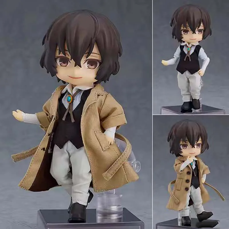 

Anime Dazai Figurine Real Clothes Model Bungo Stray Dogs Action Figure Dazai Osamu Nendoroid Toys Movable PVC Collectible Dolls