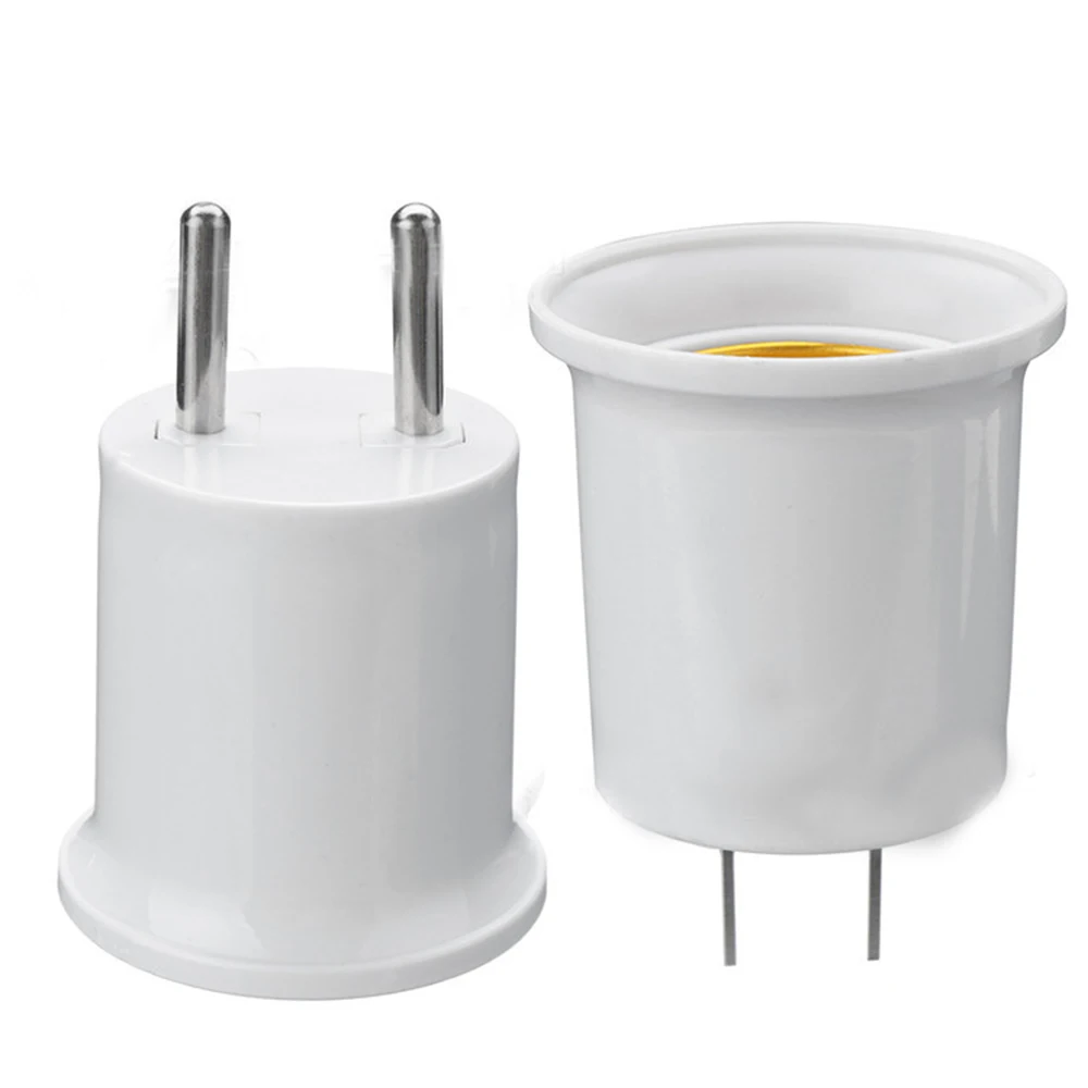 1pcs EU US Plug to E27 Lamp LED Bulbs Base America European Lamp Holder Converter Socket Adapter White