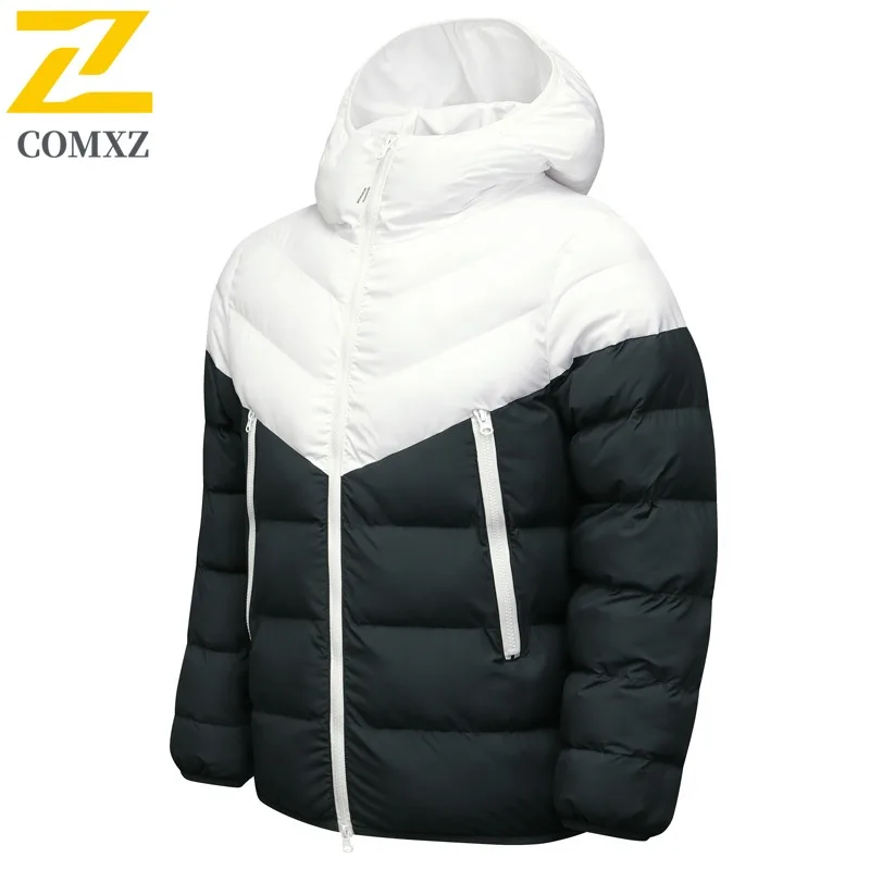 COMXZ Men New Autumn Winter Cotton Coat Lightw Luxurious Hood Camping Lightweight Jacket Warm Outerwear Daily Wear Street Style