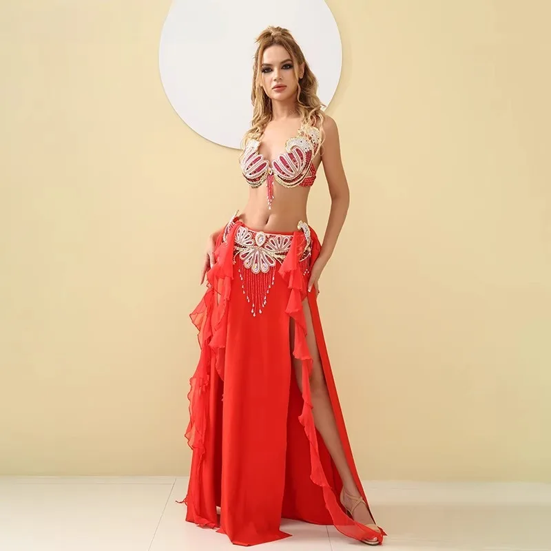 Customized Belly Dance Costume Set Fairy Practicedress High End Fashion Sexy Oriental Dance Performance Clothing Long Skirt