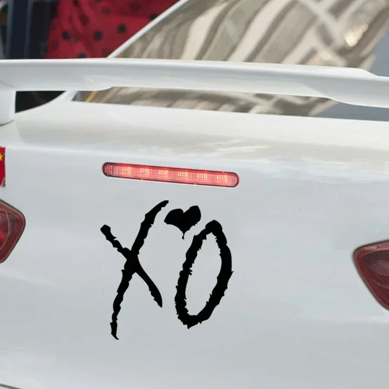 

The Weeknd XO PET Sticker Car SUV Truck Window Laptop Wall Art Trim Decal Black Silver-White Universal Waterproof Exterior Parts