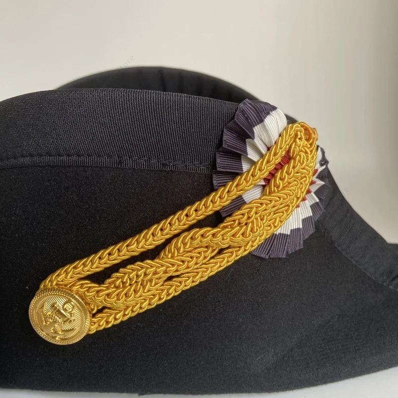 19세기 독일 해군 장교 비코르네 모자 재현 역사적 복제품 유럽 나폴레옹 전쟁 해군 장교 코크드 햇