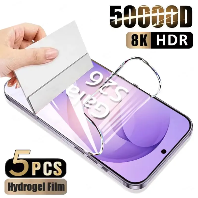 5PCS HD Hydrogel Film For Samsung Galaxy S26 S25 S24 S23 S22 S21 S20 Ultra Plus S25 Edge Fe Full Cover Soft Screen Protectors