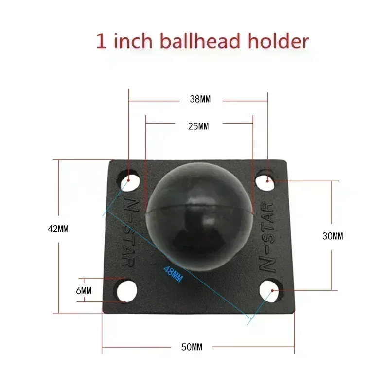 Jadkinsta 1 أو 1.5 بوصة كرة مطاطية جبل إلى الألومنيوم دراجة نارية مستديرة مربع تصاعد قاعدة لوحة للهواتف المحمولة كاميرا Gopro