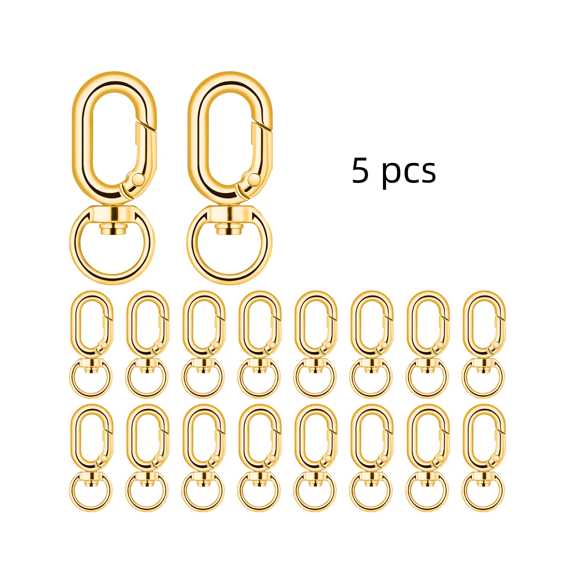 5Pcs Heart Shaped Metal Split Rings for Key Holders