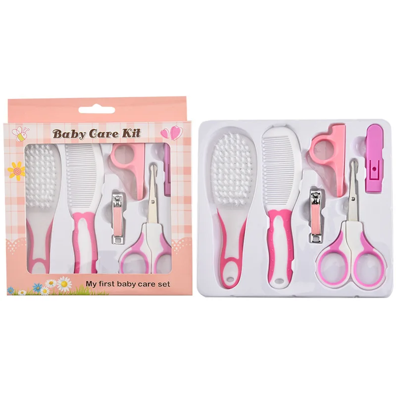 6Pcs Set Baby Nail Kits Newborn Hair Daily Care Kit Infant Kids Grooming Brush Comb And Manicure Home Set Beauty Tool Nail Cut