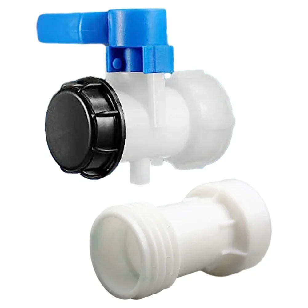 Valvola di uscita IBC a lunga durata con tubo di prolunga, ideale per controllare perdite di liquidi in contenitori e serbatoi di plastica