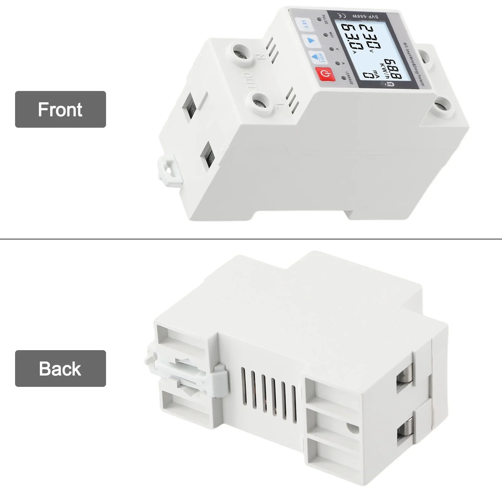 Adjustable Voltage 145V-300V Leakage Protector KWh Cleared Function Adjustable Undervoltage Protection For Energy Efficiency