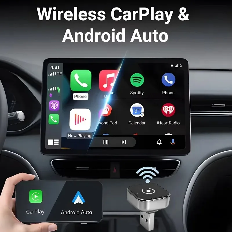 2in1 محول لاسلكي تلقائي 5Ghz WiFi Type-C/USB التوصيل اللعب CarPlay لاسلكي جديد Pionray محول CarPlay اللاسلكي لنظام أندرويد #4